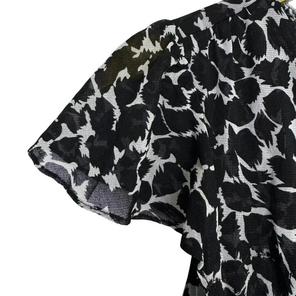 Vintage Y2K Fairy Whimsigoth INC Mesh Babydoll Top XL V-Neck Black Ruffle Hem - Picture 4 of 7